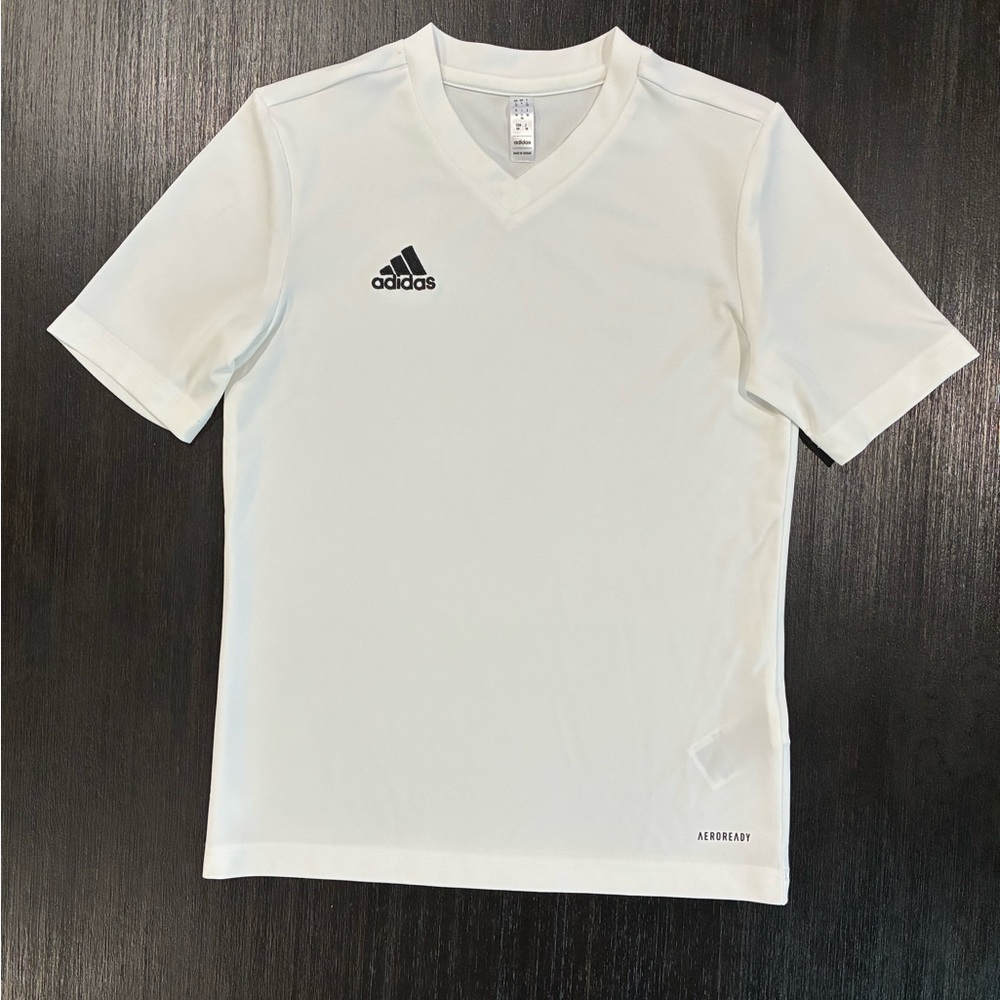 Adidas Boys’ Aeroready White V-Neck Tee
